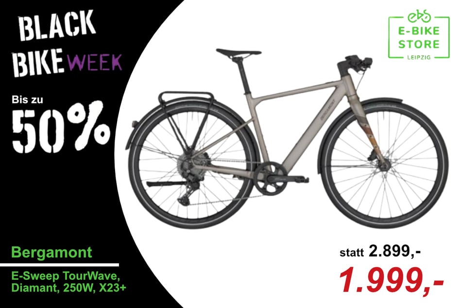 Das Bergamont E-Sweep Tour
für 1.999 statt 2.899 Euro.