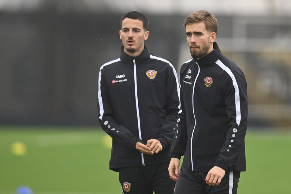 Im Training stehen Andi Hoti (21, l.) und David Kubatta (21) gemeinsam auf dem Platz. Aber wer von beiden darf am Sonntag gegen 1860 München auflaufen?