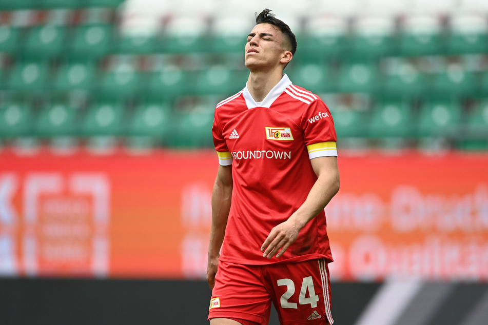Unions Petar Musa (23) ist nach der Niederlage gegen den VfL Wolfsburg enttäuscht.