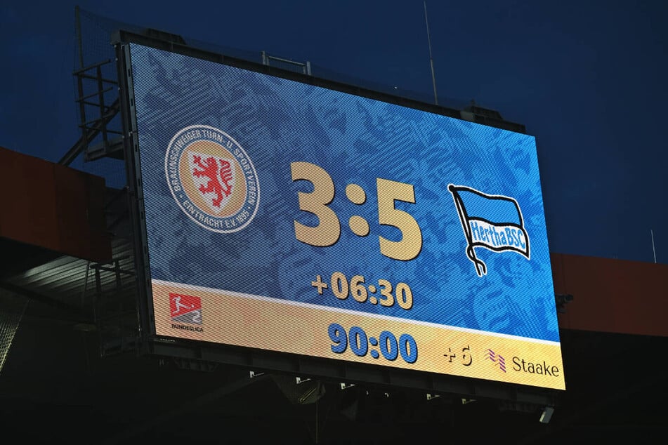 Stolze acht Tore hat die Anzeigetafel im Eintracht-Stadion nach Spielschluss angezeigt.