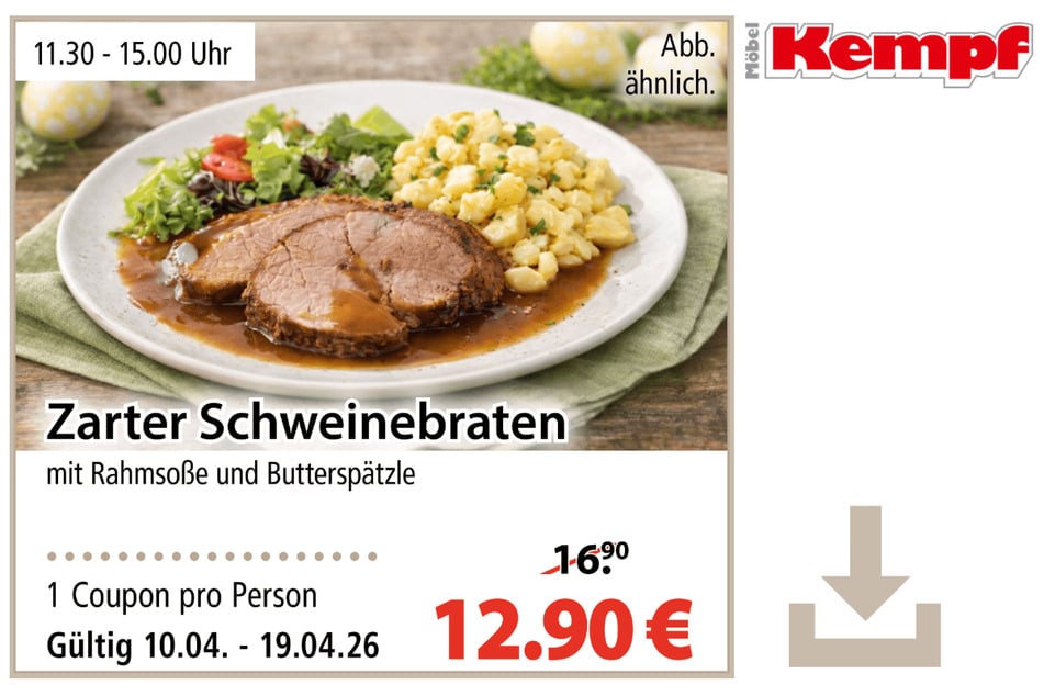 Hier klicken und Coupon herunterladen.