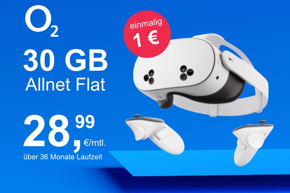 Die Meta Quest 3s im o2 Mobile M inkl. 30 GB+ für einmalig nur 1 Euro.