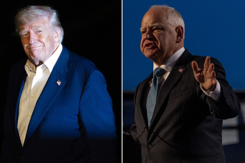 Minnesota Governor Tim Walz (r.) slammed Donald Trump as a "tyrant, abusing power" during a University of Minnesota Law School commencement ceremony.