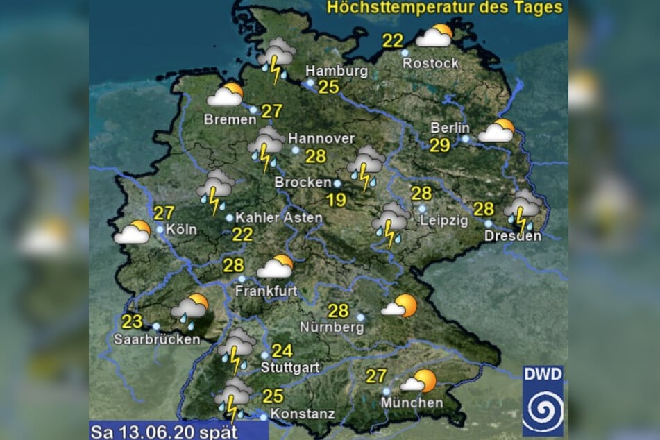 So soll das Wetter am morgigen Samstag werden.