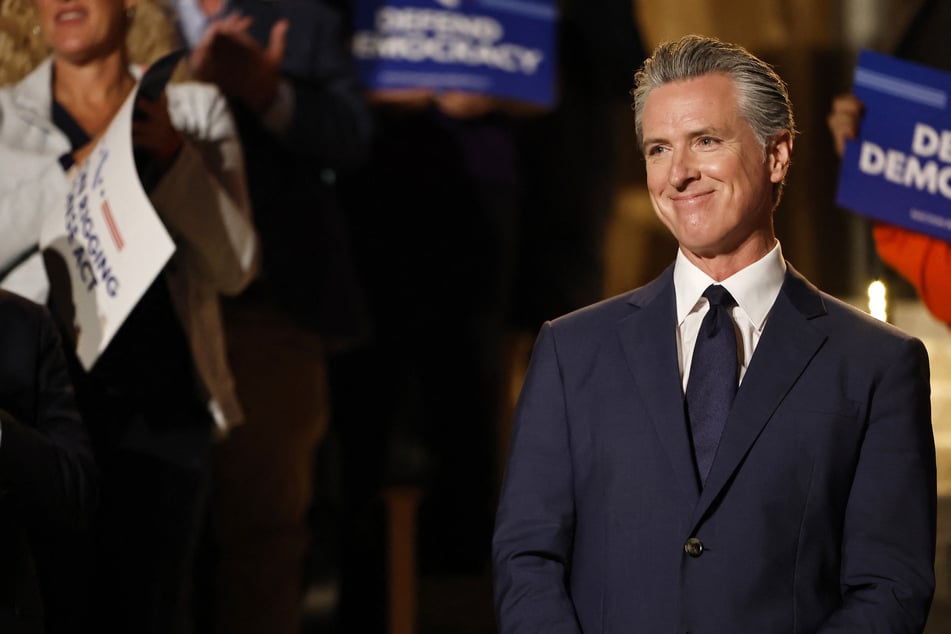 California Governor Gavin Newsom (pictured) has taken his trolling of President Donald Trump to a whole new level in a new post slamming Fox News host Lara Trump.