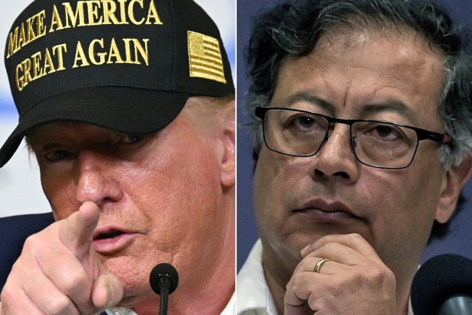 Colombian President Gustavo Petro (r.) has accused his US counterpart Donald Trump of murder and violating his country's sovereignty.