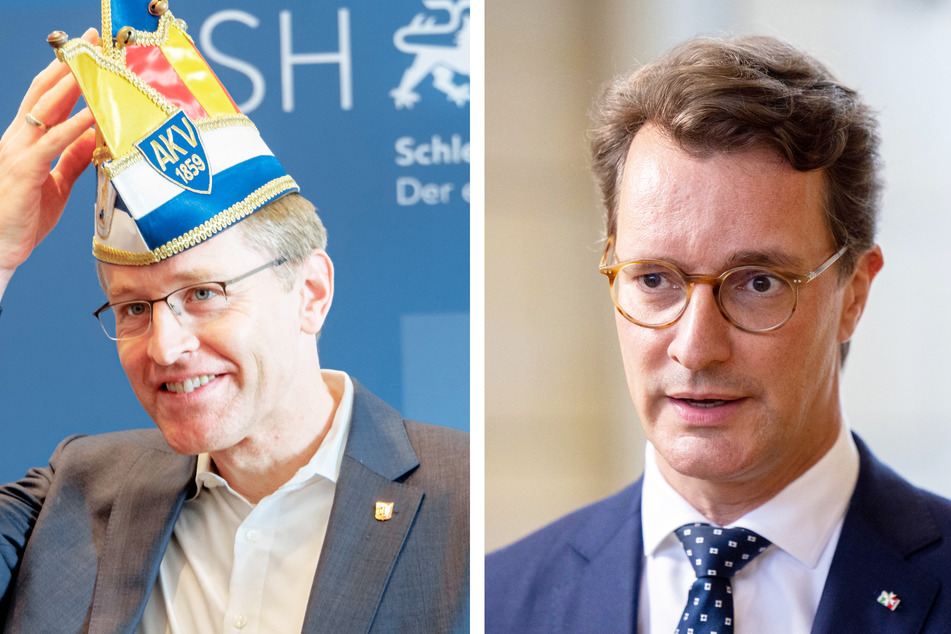 Auch Daniel Günther (50, CDU, l.), Ministerpräsident Schleswig-Holsteins, und Hendrik Wüst (48, CDU), Ministerpräsident des Landes Nordrhein-Westfalen, machten die Tanzfläche unsicher.