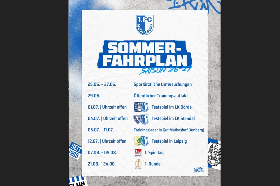 So sieht der Sommerfahrplan der Elbestädter auf einen Blick aus.
