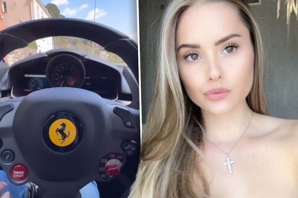 Davina Geiss: Im Ferrari: Davina Geiss mit Handy am Steuer erwischt - sie teilt das Beweisvideo selber im Netz