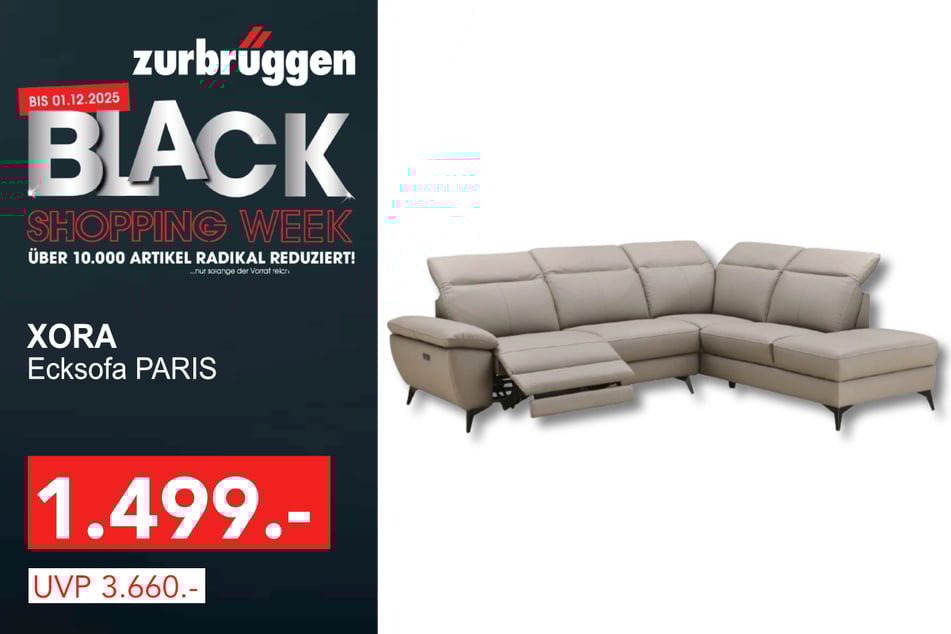 Das XORA Ecksofa PARIS für 1.499 statt 3.660 Euro.