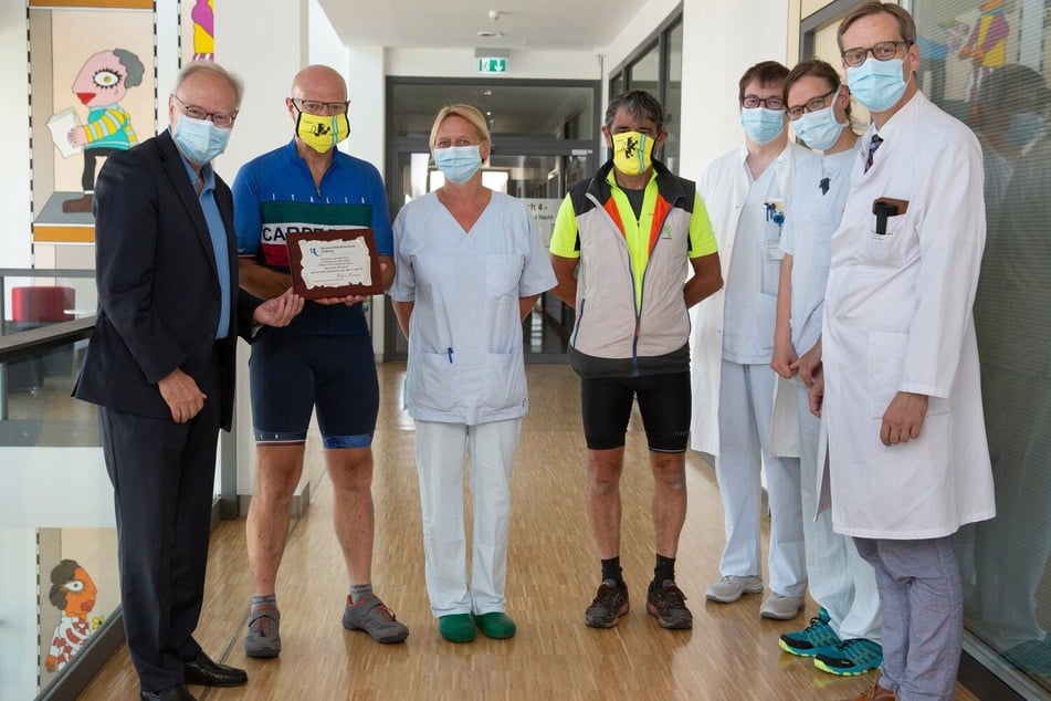 Am UKL wurden die Besucher aus Bergamo vom Vorstand Prof. Christoph Josten (l.), Prof. Sebastian Stehr (r.) und weiteren Mitarbeitern freundlich empfangen.