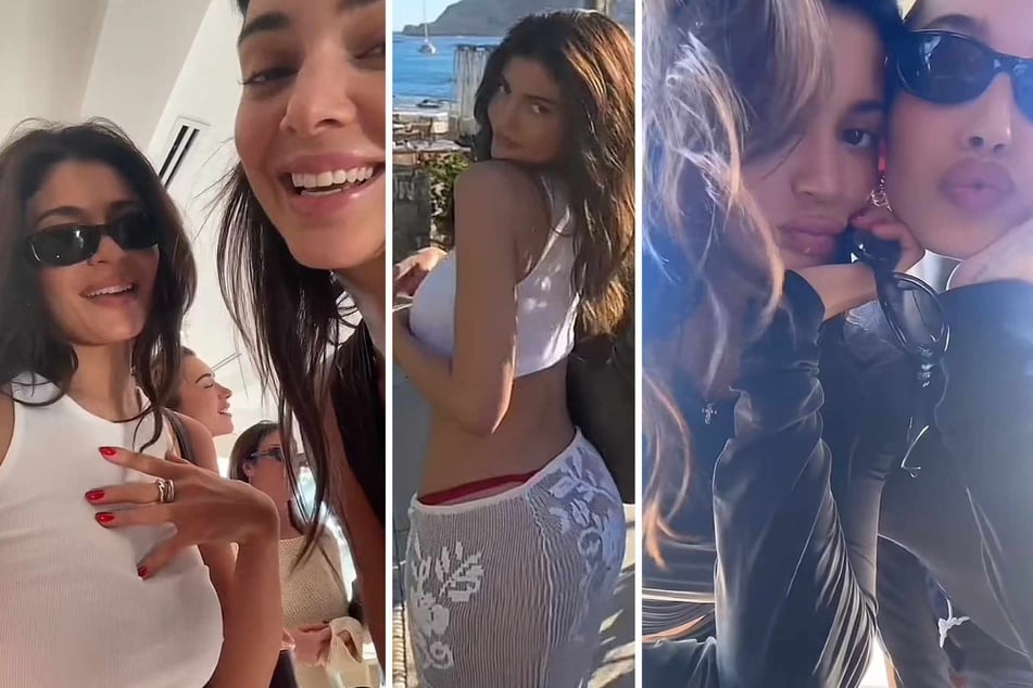 Kylie and Kendall Jenner party in the sun with BFF Hailey Bieber amid breakup rumors