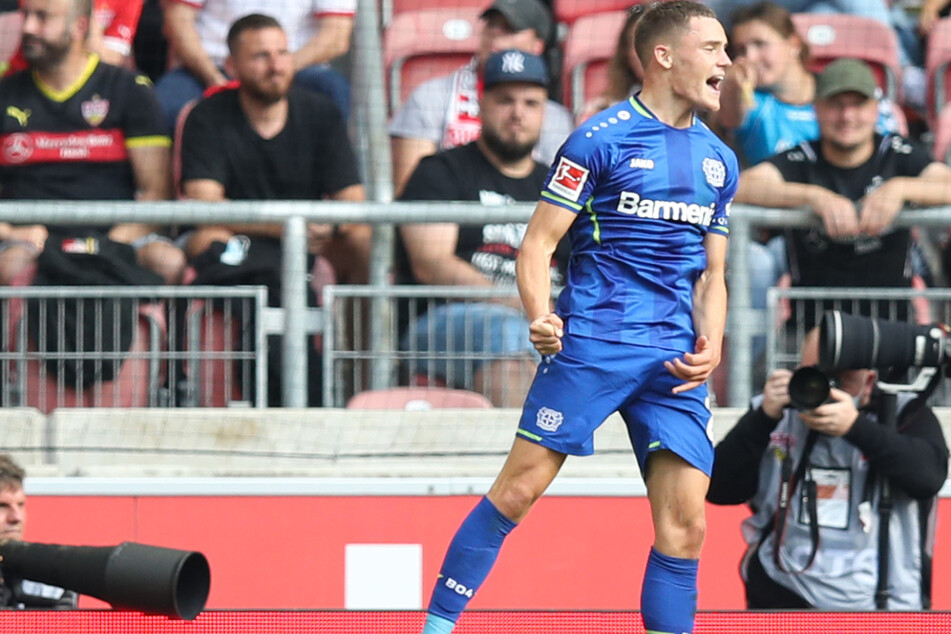 Die Entscheidung: Bayers Florian Wirtz zeigt sich nach seinem 3:1-Treffer euphorisch.