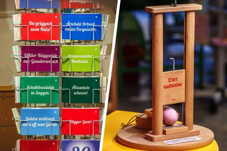 320.000 Karten mit sächsischen Sprüchen wurden bis dato gedruckt und verkauft, die Eier-Guillotine erwies sich hingegen eher als Ladenhüter.