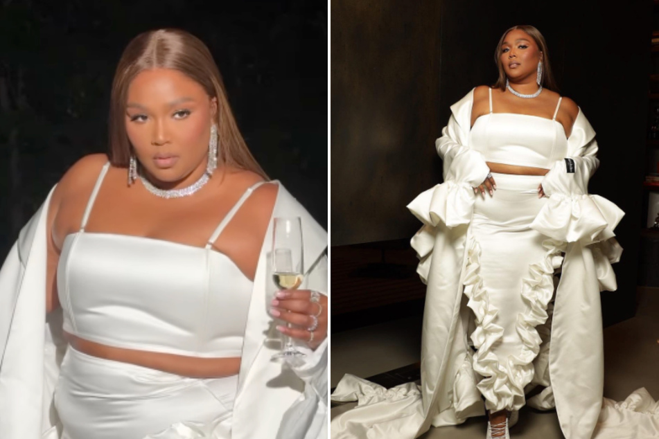 Lizzo rocked a sleek all-white-two-piece look to the premiere of Beyoncé's concert film.