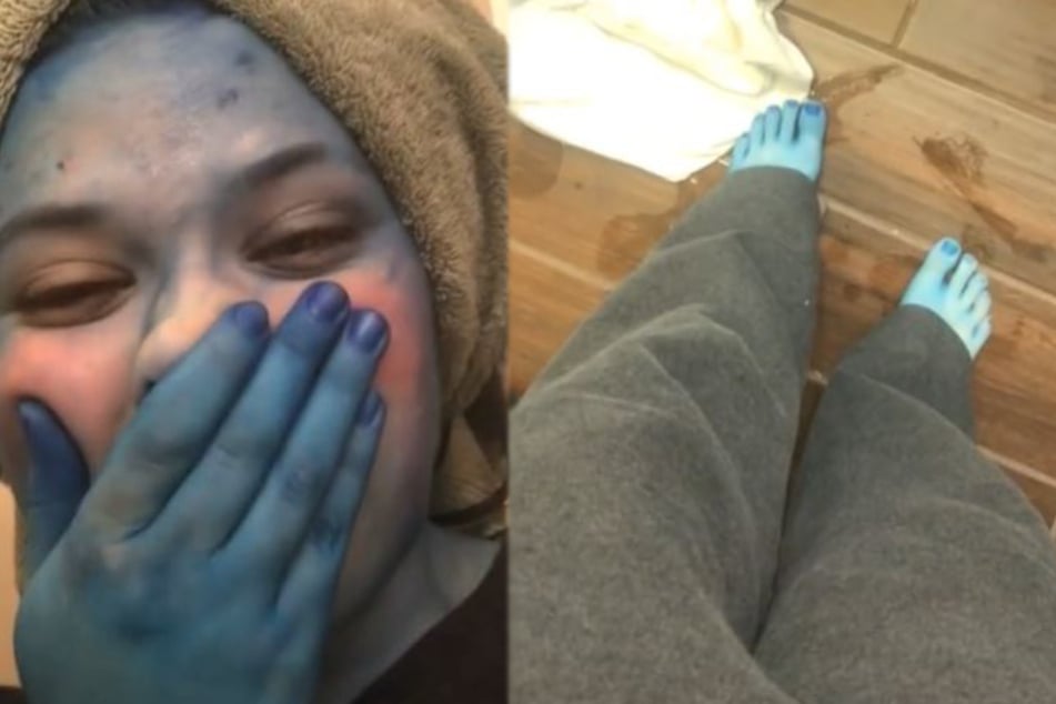 "I'm blue!" Kinsey Dixon can't believe how badly this "experiment" went.