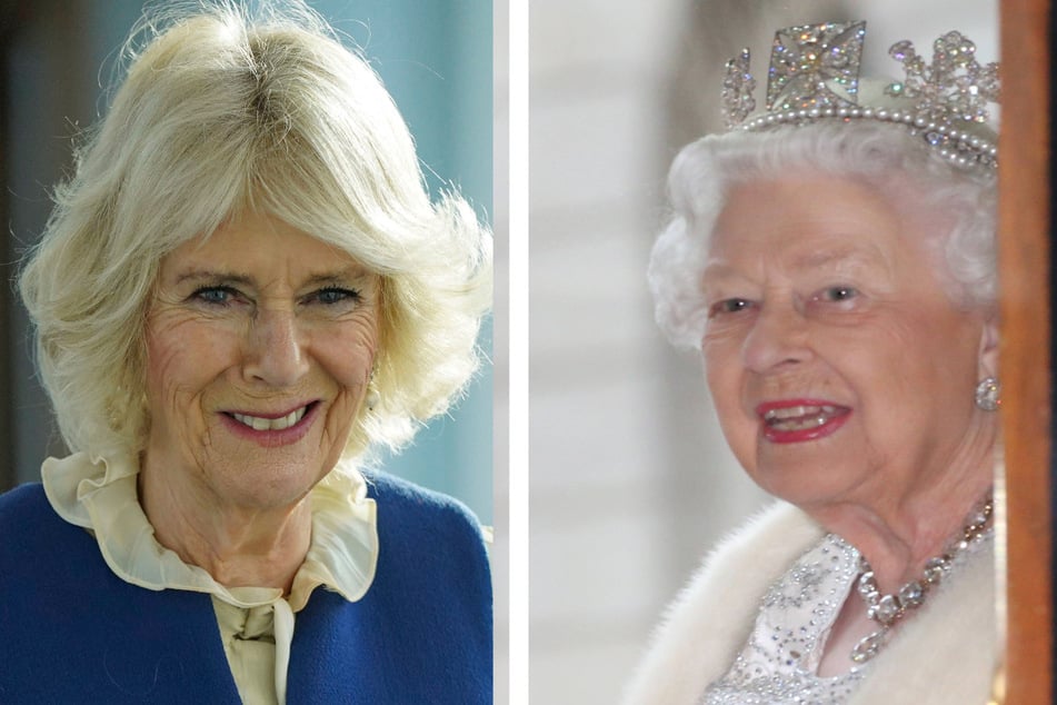 Experts say it is an "extraordinary message" for the Queen (r.) to support her daughter-in-law Camilla (l.), who was publically blamed for the breakdown of the prince's marriage to Princess Diana.