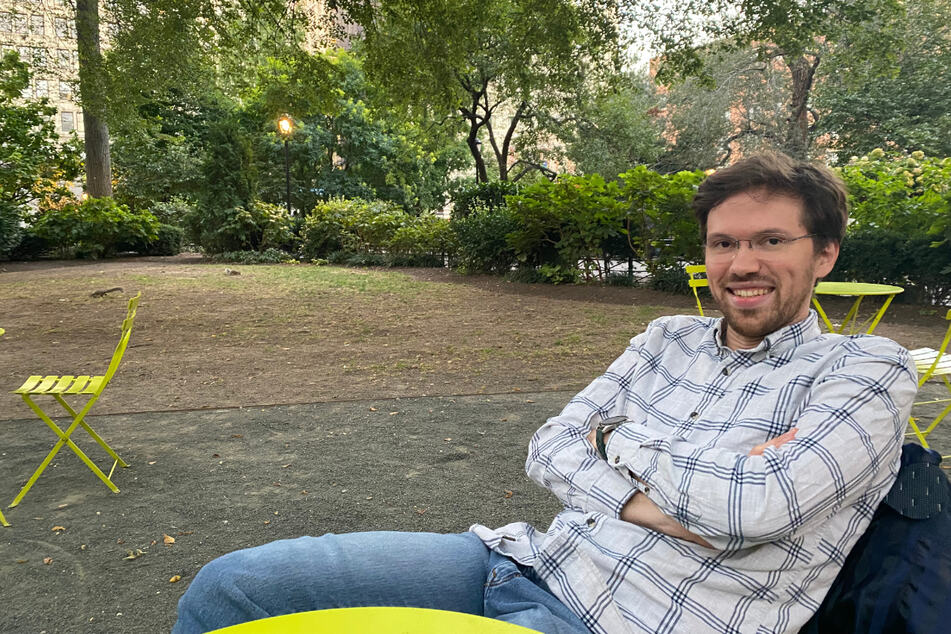 Jody Smith, photographed in Union Square Park, had 10% of his brain removed through surgery.