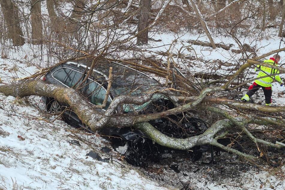 Wie durch ein Wunder passierte dem Unfallfahrer (39) nichts Schlimmeres.