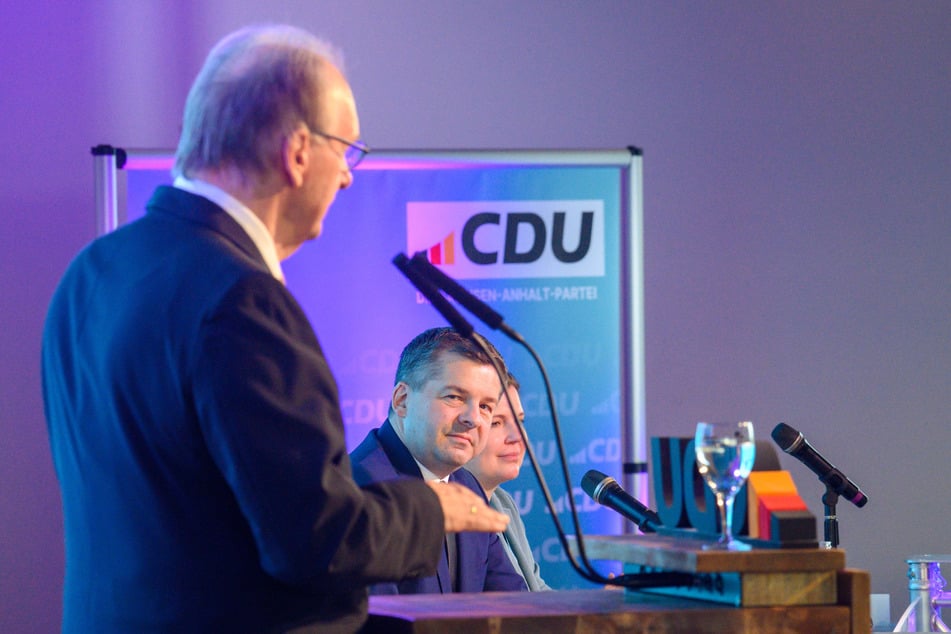 Sven Schulze (46, CDU, M.) bei der Landesvertreterversammlung der CDU in Oschersleben.
