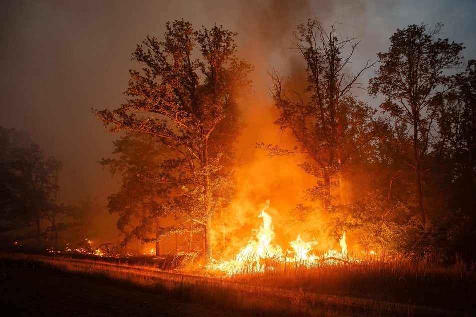 Die Flammen breiten sich beinahe ungehindert aus. Der Deutsche Wetterdienst kann derzeit keinen Niederschlag in Aussicht stellen.