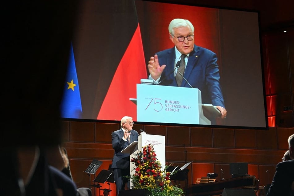 Frank-Walter Steinmeier (70, SPD) hielt zum 75. Geburtstag des Bundesverfassungsgerichts eine Rede.