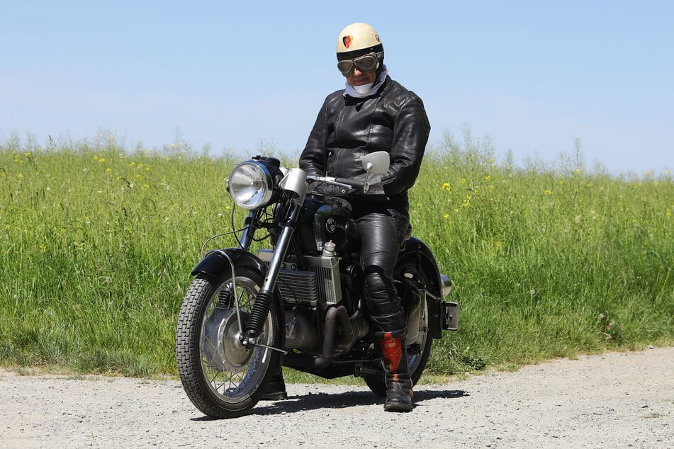 Ein Traum wird wahr: Klaus Wieland (76) fuhr die MZ mit Wankelmotor.