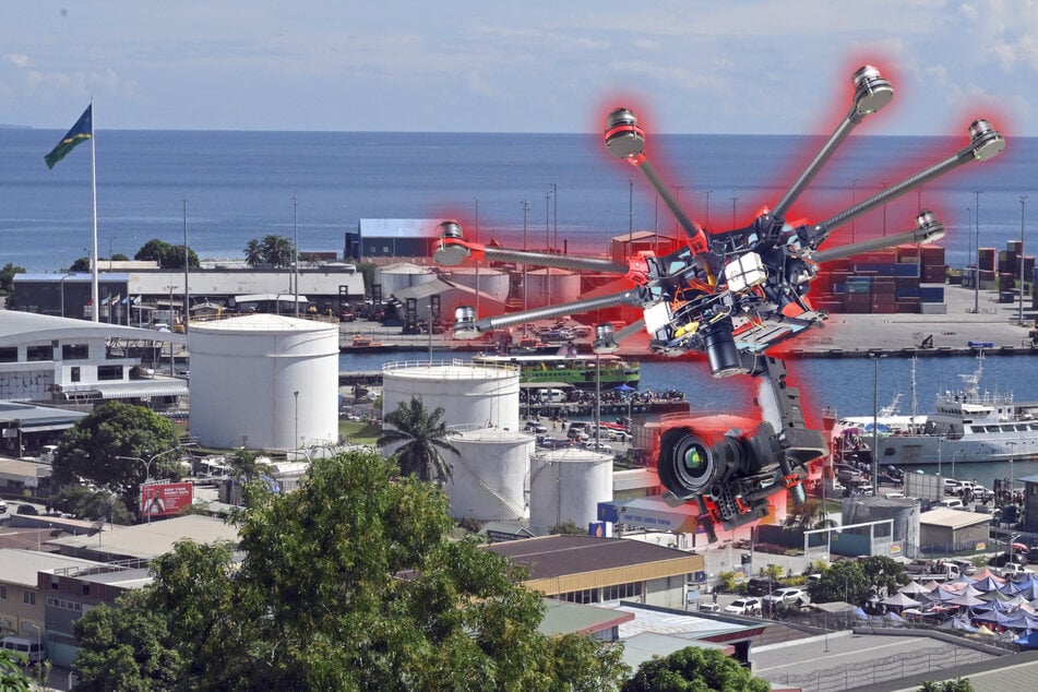 ¿Se vigilará pronto el puerto principal de la capital, Honiara, con drones chinos? Una idea escalofriante.