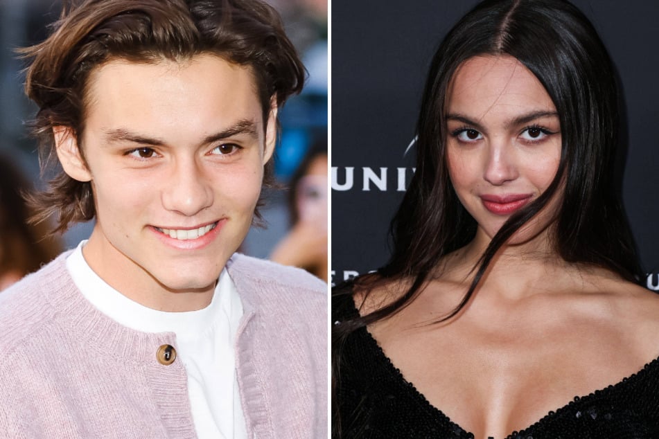 Olivia Rodrigo (r) and actor Louis Partridge are sparking dating rumors after being spotted hugging each other in London over the Halloween weekend!