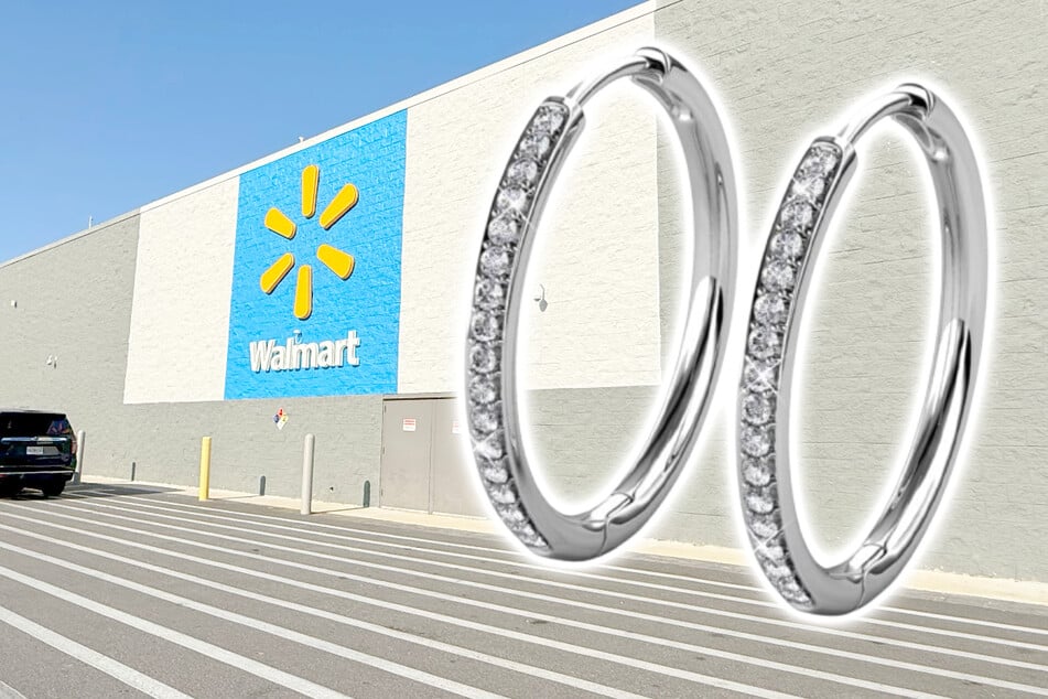 These 18k white gold hoop earrings are on sale at Walmart for over 80% off!