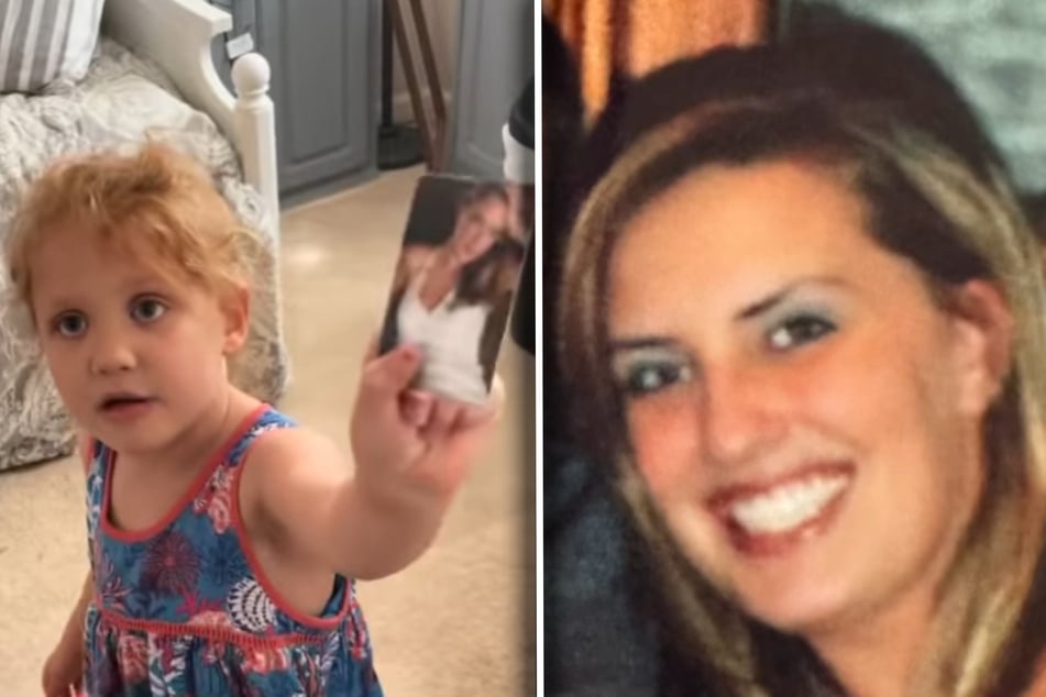 Phoebe (4) hält eines der Bilder in die Luft, auf dem ihre Mutter ihrer Meinung nach noch hübsch aussieht. Sadie Clements veröffentlichte dieses alte Foto von 2010 auf ihrer TikTok-Seite.