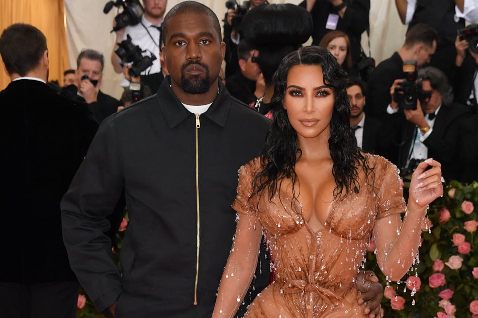 Kim Kardashian (r.) and Kanye West (l.) arrive for the 2019 Met Gala at the Metropolitan Museum of Art on May 6, 2019, in New York.