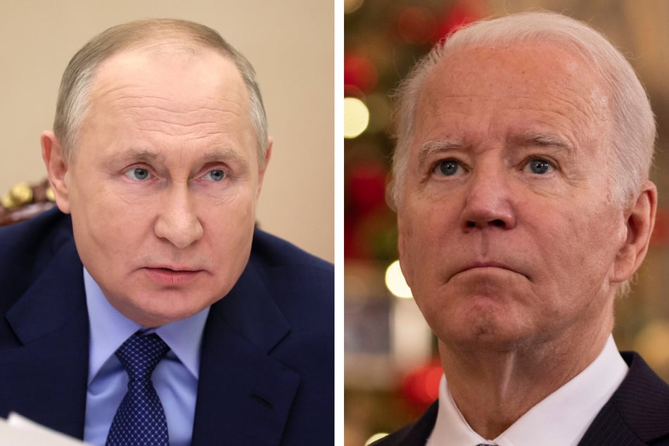 Russian President Vladimir Putin (l.) will have an online meeting with President Joe Biden (r.) on Tuesday.