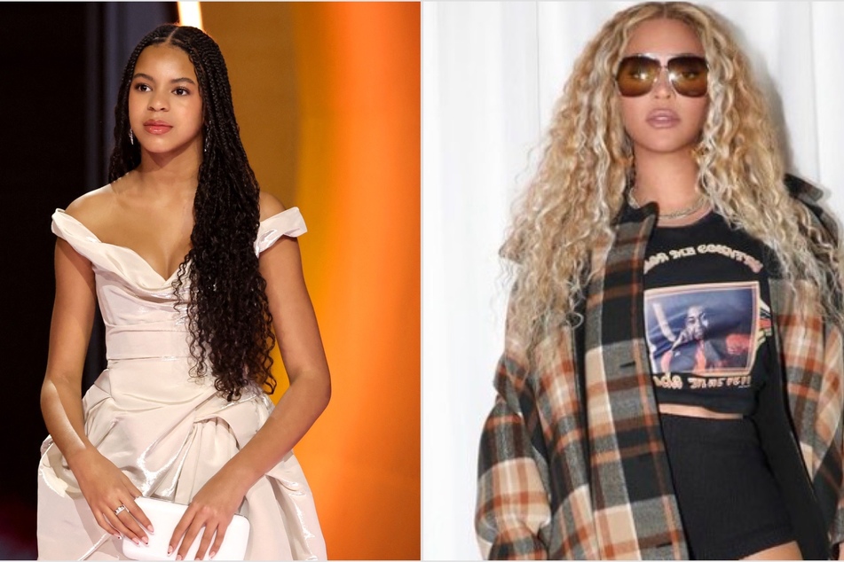 Beyoncé's (r.) mini-me Blue Ivy Carter (l.) will be joining her mom on the big screen for the upcoming Disney prequel, Mufasa: The Lion King.