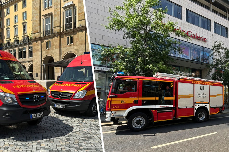 Dresden: Atemnot in der Altmarkt-Galerie: Dresdner Feuerwehr rückt mit 80 Kameraden an!