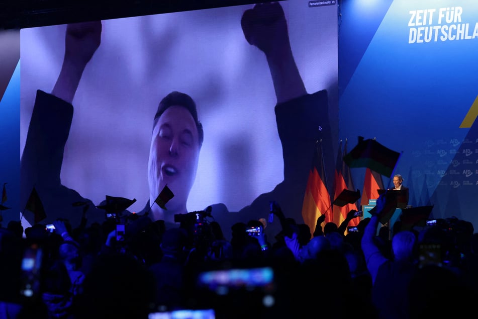 Elon Musk gave a video address to a campaign rally of Germany's anti-immigration AfD party Saturday, his latest show of support ahead of the country's election next month.