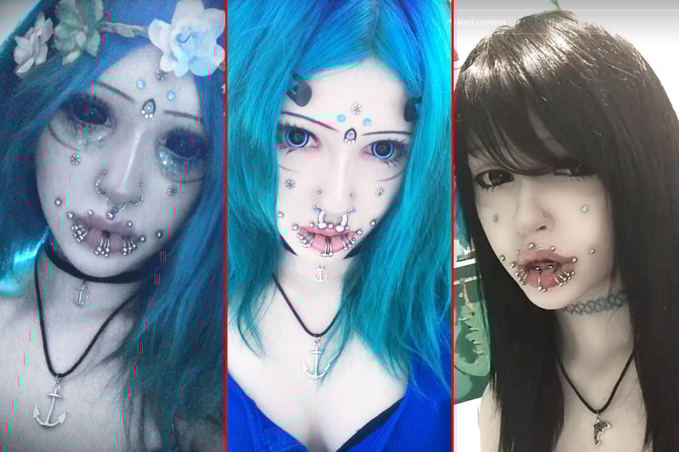 Alex has completely filled her mouth with radical piercings and covered her body in a variety of other body modifications as well.