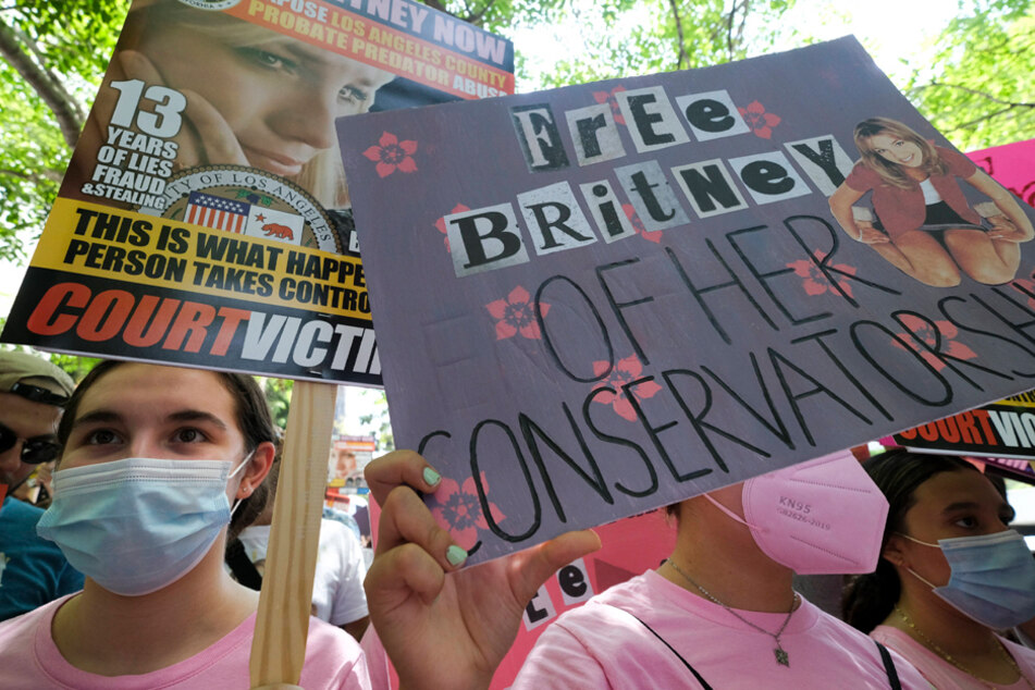 Supporters of Britney Spears rallied outside Stanley Mosk Courthouse during a hearing regarding her conservatorship on July 14.