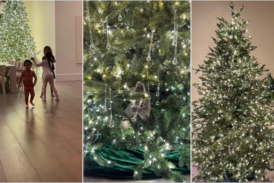 Khloé shared footage of her kids True and Tatum, plus niece Dream, dancing around her lavish holiday decorations.