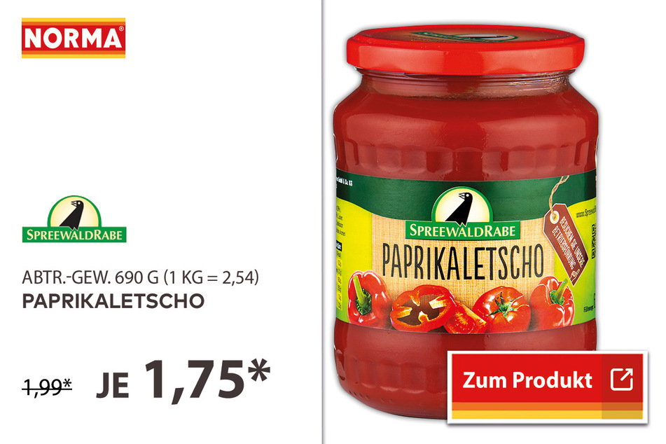 Paprikaletscho für 1,75 Euro.