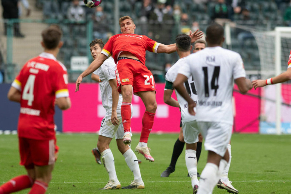 Nico Schlotterbeck (l.) erzielte für Union Berlin den 1:1 Ausgleich nach einer Ecke.