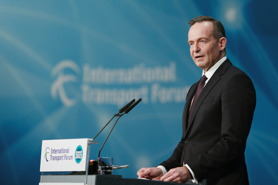 Bundesverkehrsminister Volker Wissing (53, FDP) am Mittwoch auf dem Weltverkehrsforum.