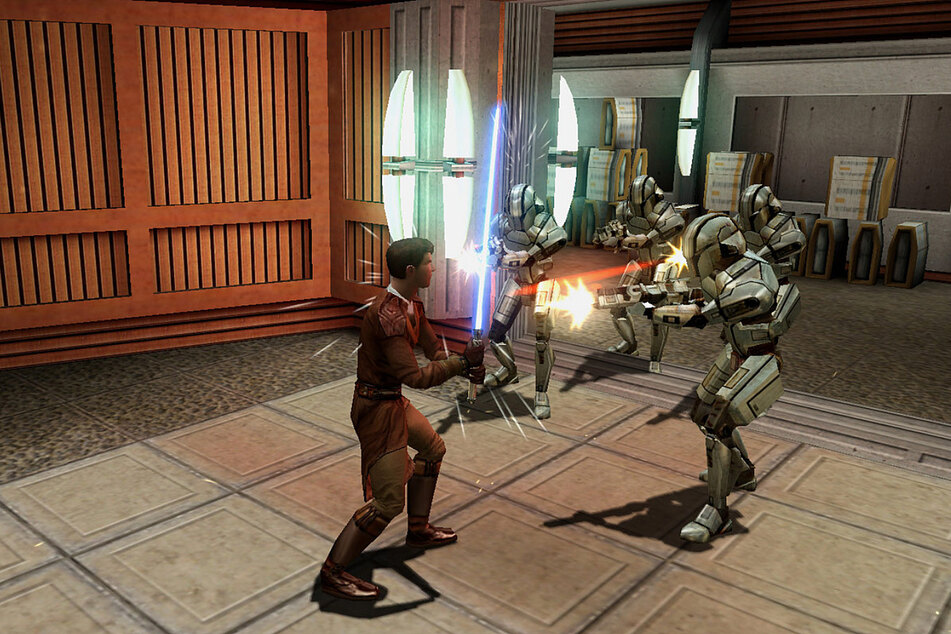 One Jedi vs. a squad of Sith troopers is an unfair fight... for them.