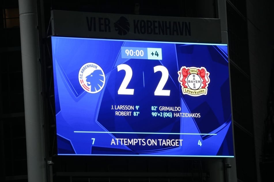 Bayer 04 Leverkusen ist mit einem mäßigen 2:2 in Kopenhagen in die neue Champions-League-Saison gestartet.