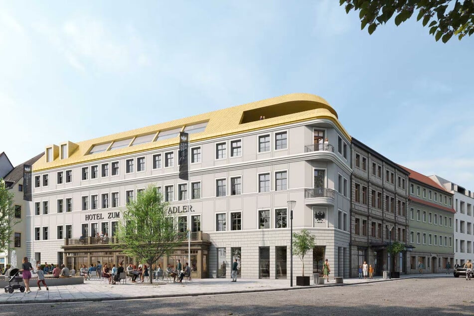 So soll das Hotel "Schwarzer Adler" am Dohnaischen Platz in Pirna künftig aussehen.