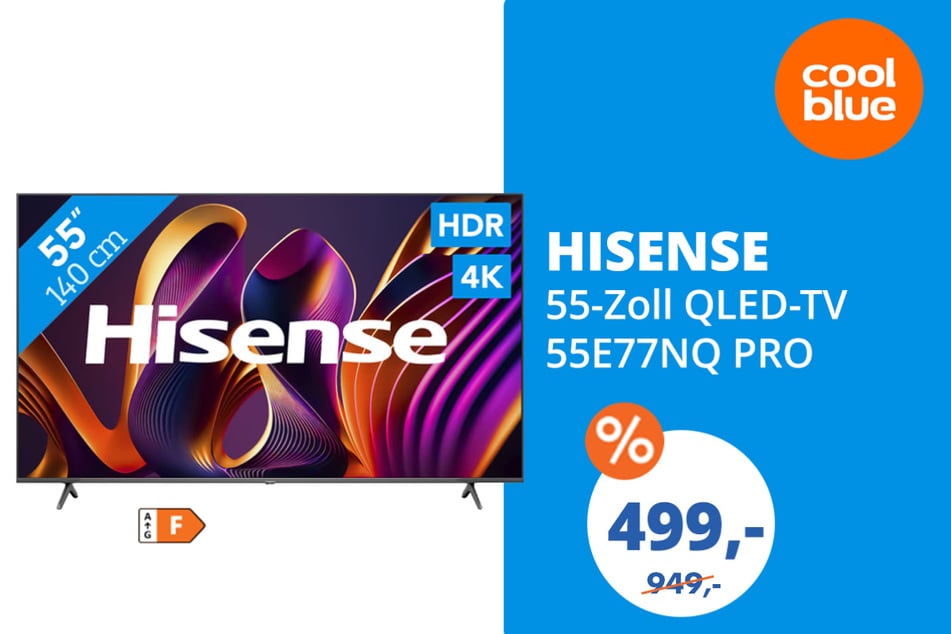 Der Hisense 55-Zoll QLED-TV für 499 statt 949 Euro.