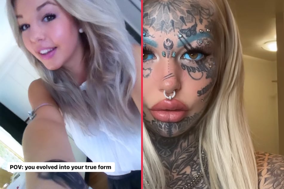 Tattoo addict who spent $180K on body mods shows off pre-ink transformation