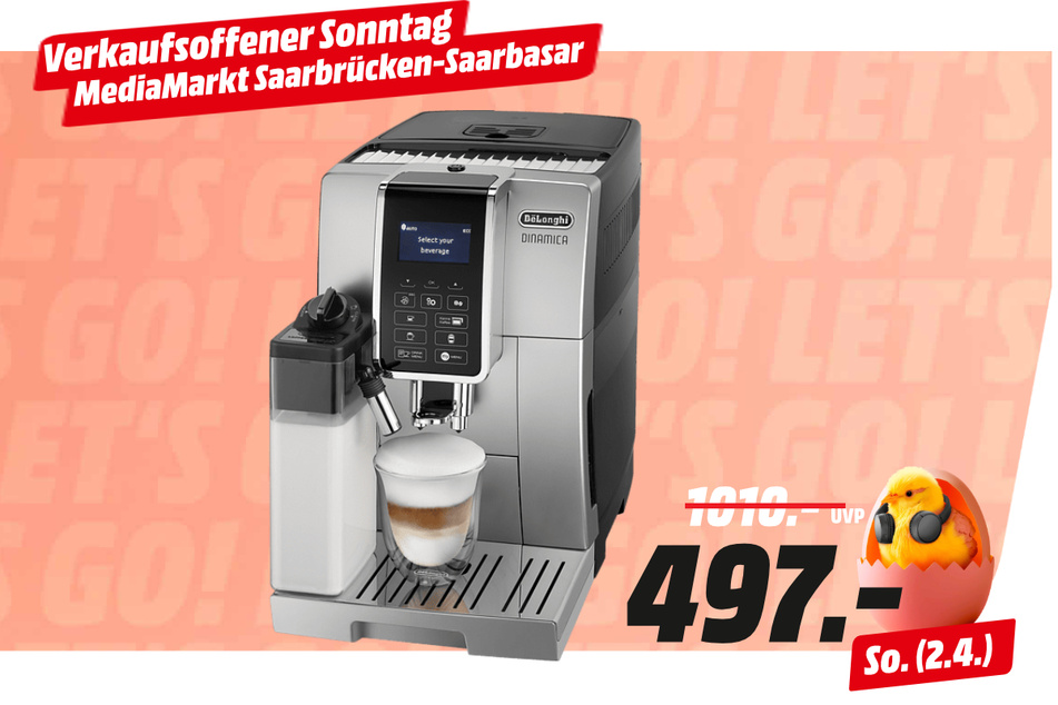 DeLonghi-Kaffeevollautomat für 497 statt 1.010 Euro.