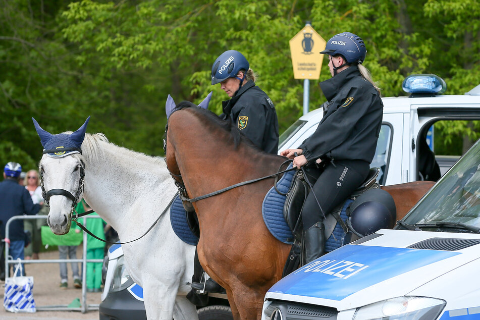 Die Chemnitzer Polizei erhält am Samstag auch tierische Unterstützung durch die Reiterstaffel.
