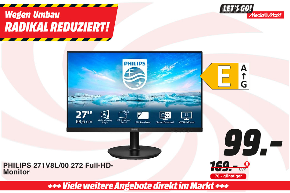 Philips-Monitor für 99 statt 169 Euro.